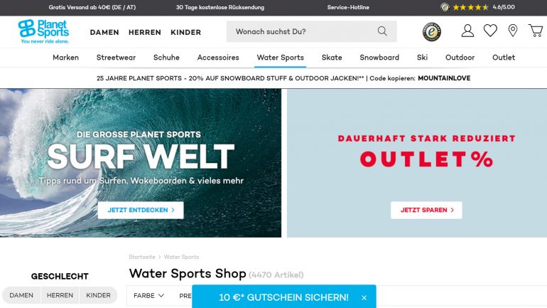 planet sports im online surfshop test