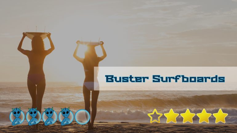 cover image mit bewertung des buster surfboards shop