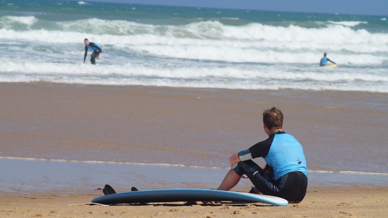 Surfen mit dem mellowmove team in sao lorenco