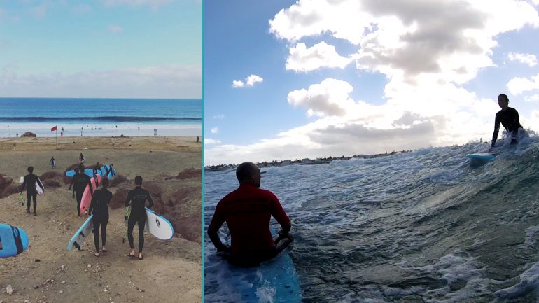 surfen mit der lineup surfschule auf fuerteventura