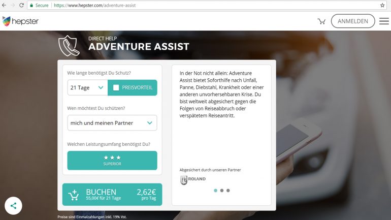 der adventure assistant von hepster für surfer