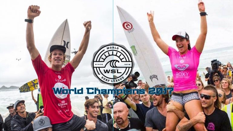 die WSL Champions 2017 John John Florence und Tyler Wright