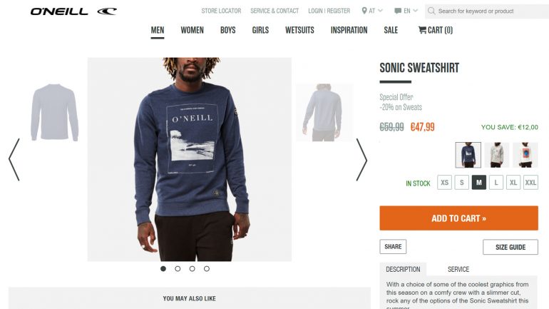 O'neill sweater um 20 % reduziert