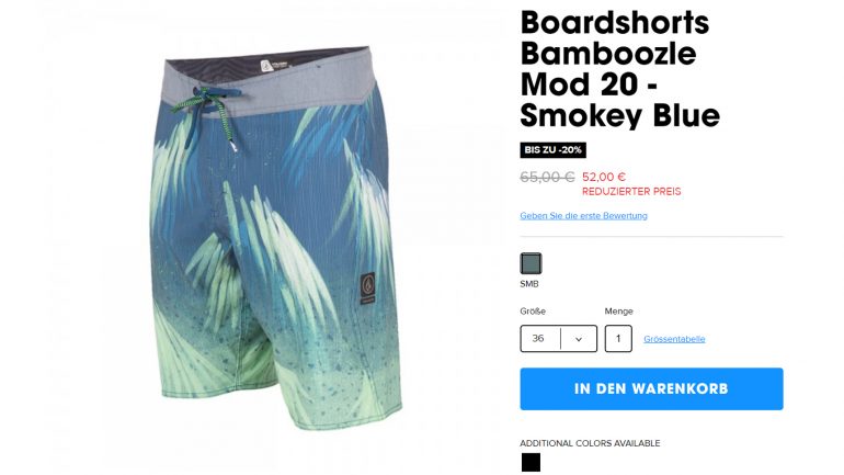 volcom boardshorts und lycras um bis zu 30 % reduziert
