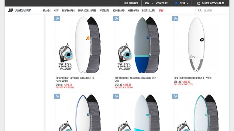 reduzierte billige surfboards der top marken im sale von boardshop