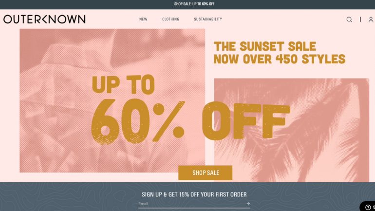 sunset sale für surfer bei outerknown reduziert