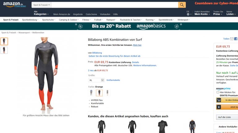 Billabong absolute comp 3/2 für surfer im top angebot bei amazon deutlich billiger