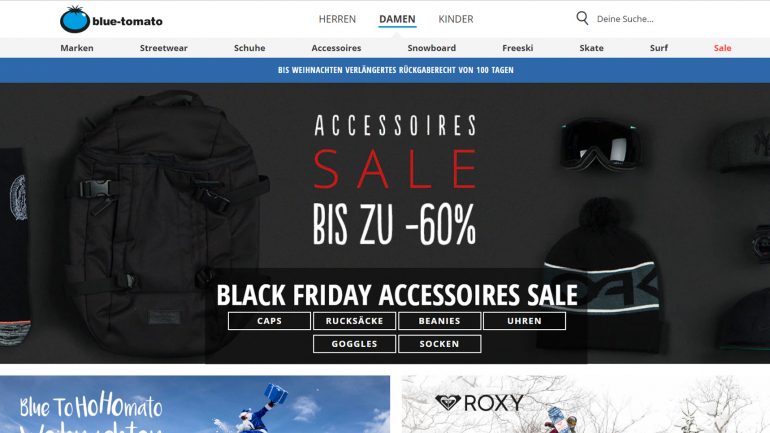 accessoire sale zum start der black friday week 2018 bei blue tomato für surfer und boarder