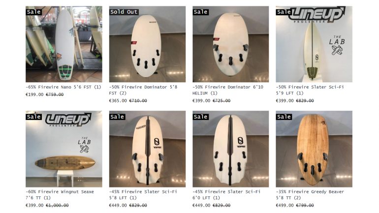 testbards und surfbretter super günstig bei lineup im sale kaufen