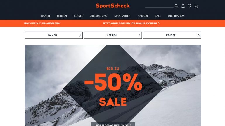 abverkauf von 17000 sportartikeln bei sportscheck - 50 % rabatt für surfer snowboarder und co