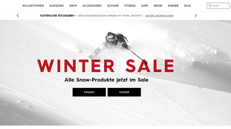 roxy winterschlussverkauf für surferinnen mit billigen aktionen