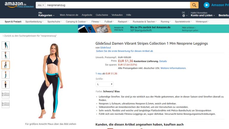 Glidesoul surf-neopren-leggings für damen preisreduziert im angebot bei amazon