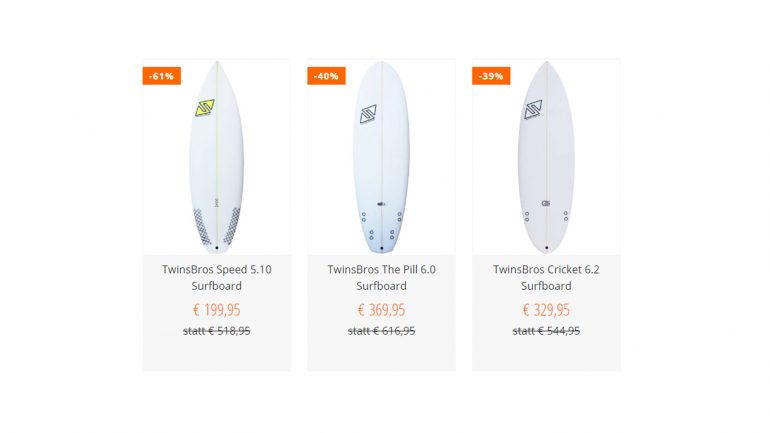 twinsbros surfboards billiger im sale von bluetomato deutschland