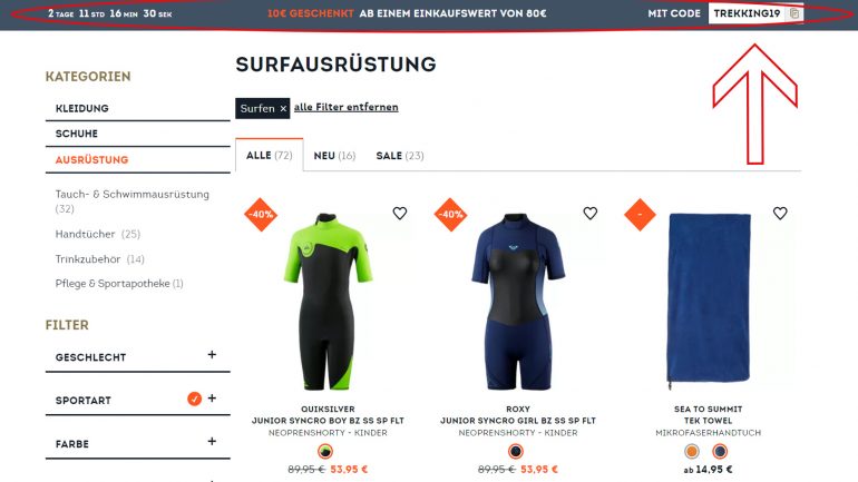 10 euro rabattcode für surfer im sportscheck online shop