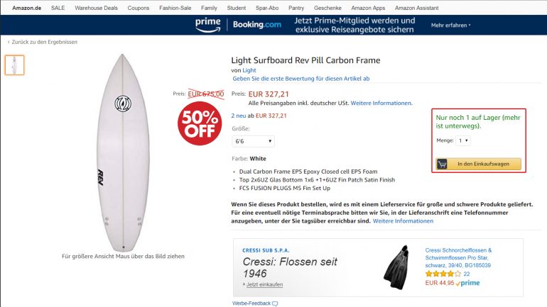 surfboards billiger kaufen: 50 % Rabatt auf das Rev Pill Surfbrett von Light Boards