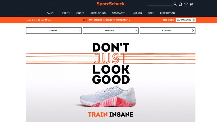 Sandalen Sneaker und Schuher mit dem Gutschein Code von Sportscheck billig einkaufen - für Surfer und mehr!