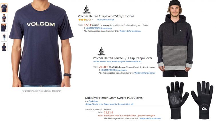 bei Amazon günstig Surfer-Gear einkaufen: Quiksilver und Volcom Aktionen jetzt!