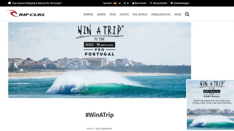 gewinne mit ripcurl einen surftrip nach portugal zum pro event