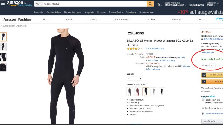 billabong 302 neoprenanzug wetsuit für surfer super günstig kaufen
